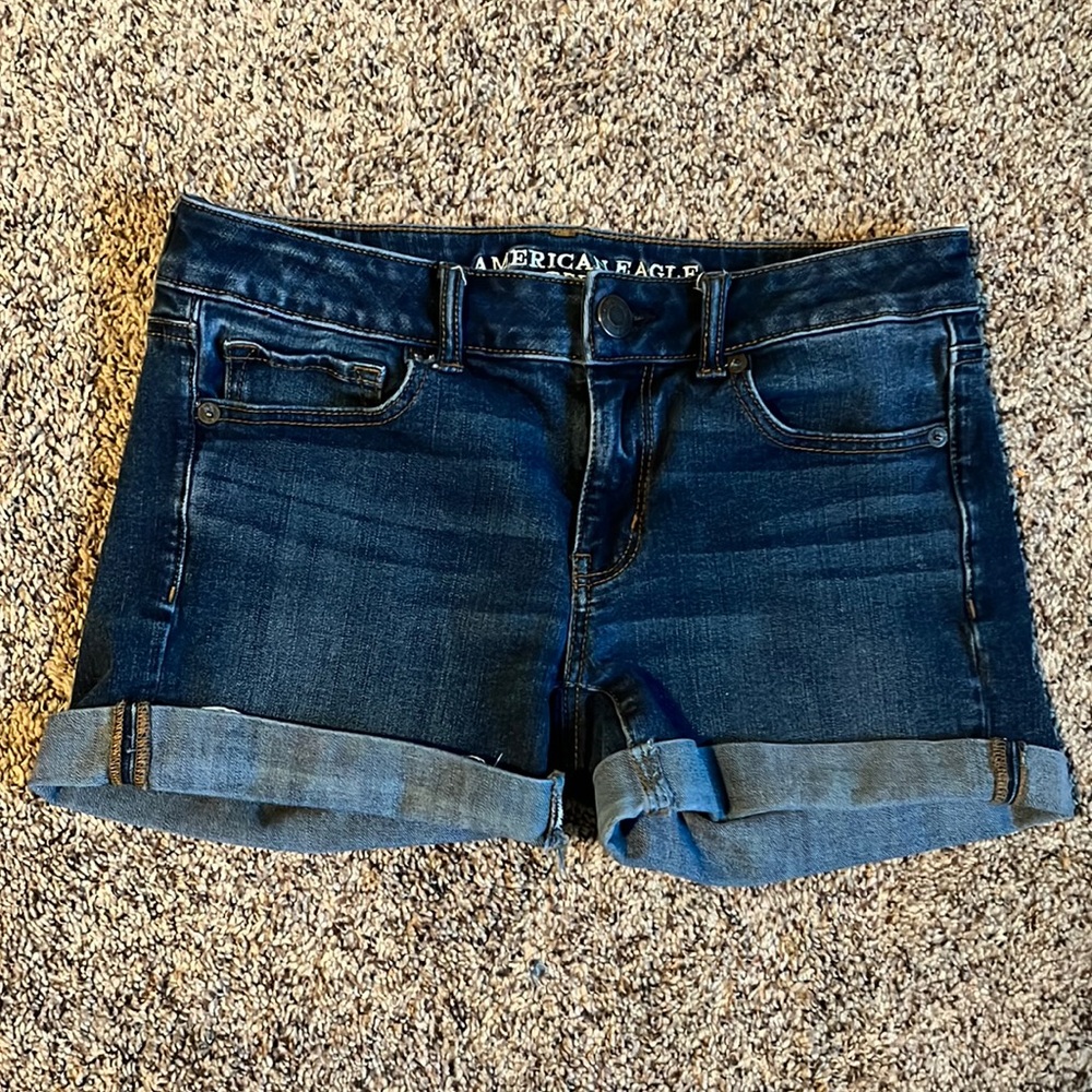 American Eagle 360° Super Stretch Midi Jean Shorts